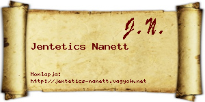 Jentetics Nanett névjegykártya